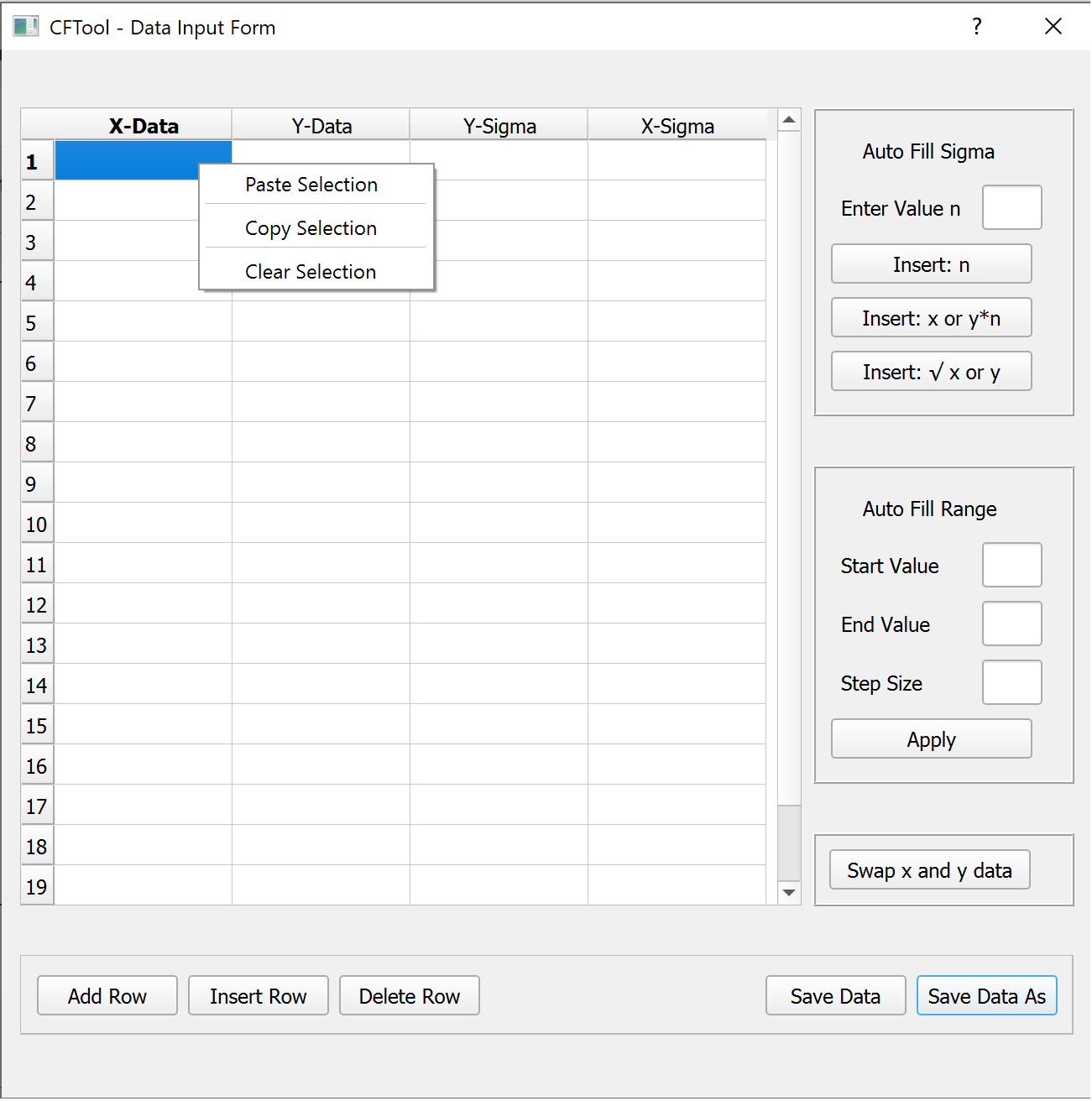 Entering Data – old – Software Utilities